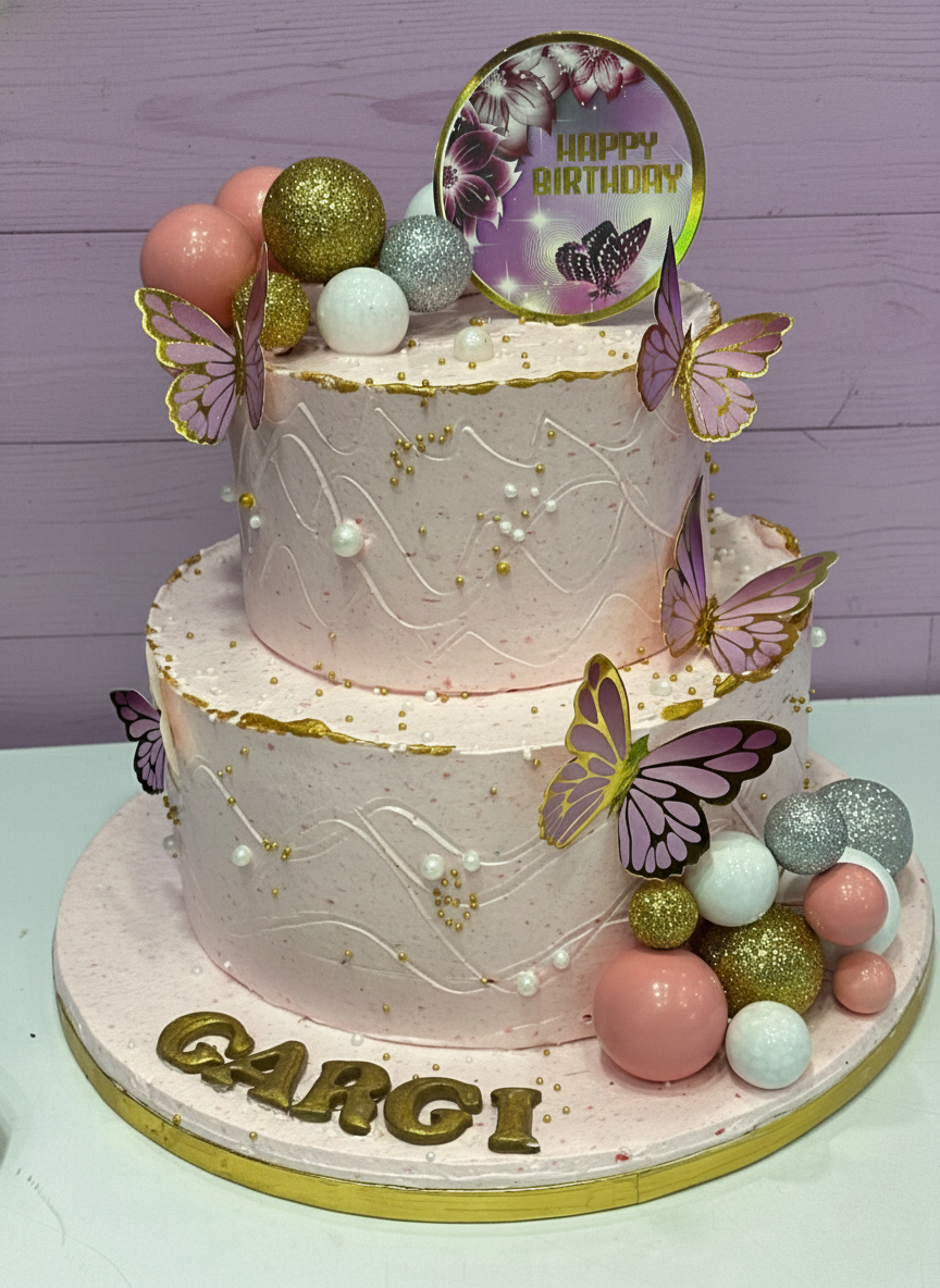 Pastel Butterfly Tier Cake