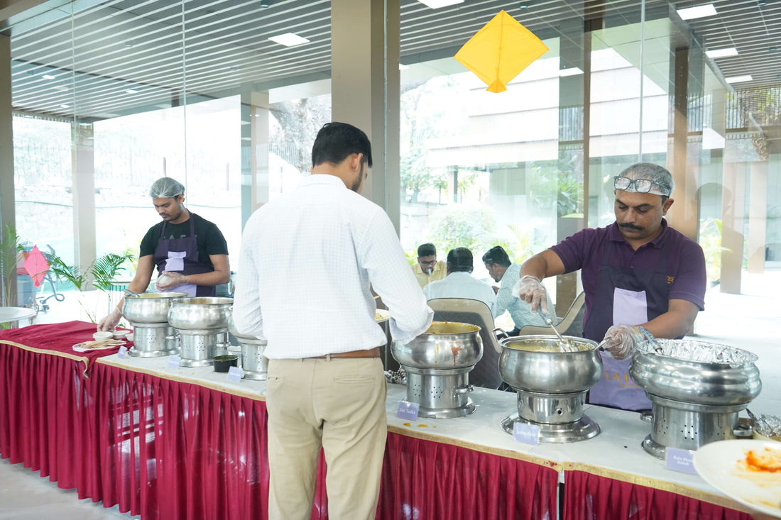 Caterers serving the gathering