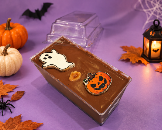 Halloween Nutella Mousse Tub with Halloween decorations