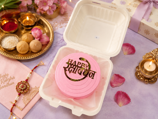 Rakhi Belgian Chocolate Bento Cake With Topper