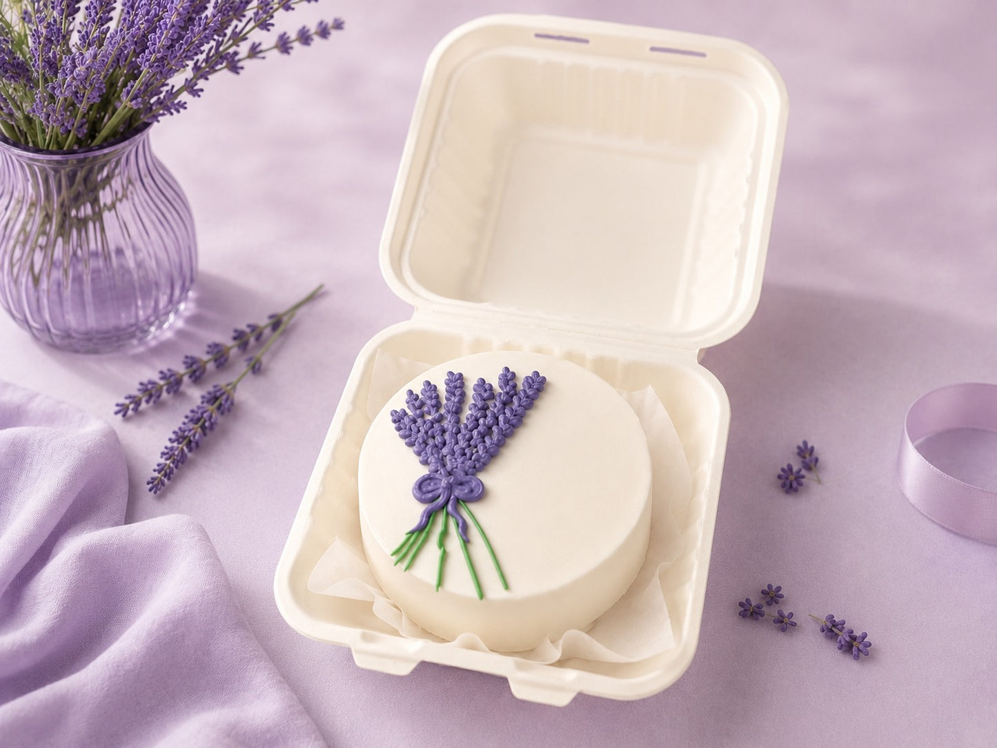 Chocolate Hazelnut Lavender Special Bento Cake
