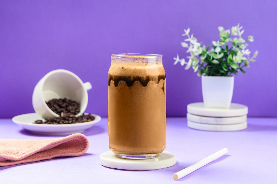 Creamy Lavender Cold Coffee with floral and caramel notes