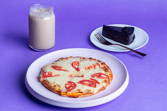Margherita Pizza + Cold Coffee + Dutch Truffle Pastry
