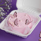 Belgian Chocolate Butterfly-Themed Bento Cake with pink frosting and elegant butterfly decorations, presented in a white bento box.
