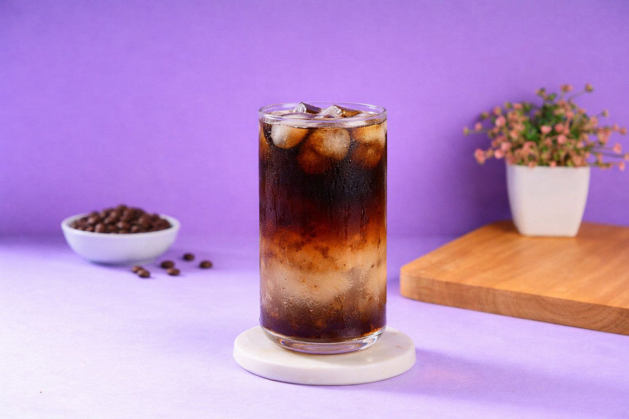 Chilled Iced Americano made with espresso, cold water and ice