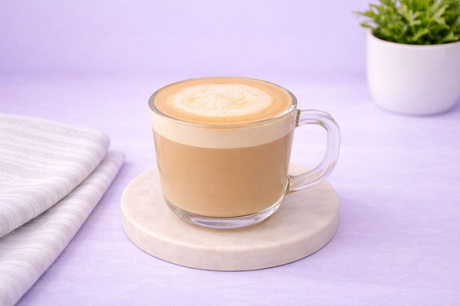 Hot Latte made with espresso, steamed milk and light milk foam