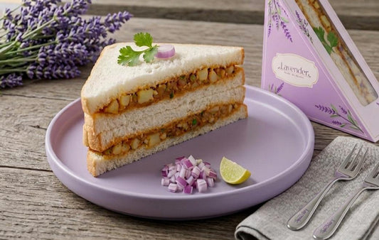 Grilled Pav Bhaji Sandwich filled with spiced vegetables and melted cheese