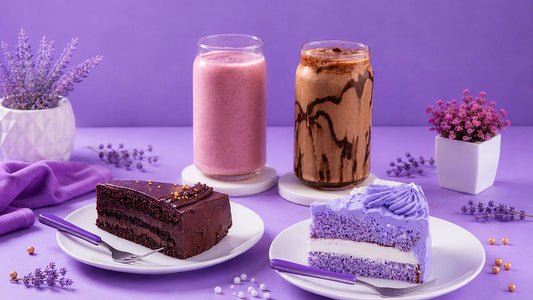1 Lavender Pastry & 1 Belgian Pastry + 1 Lavender Shake & 1 Classic Cold Coffee Combo