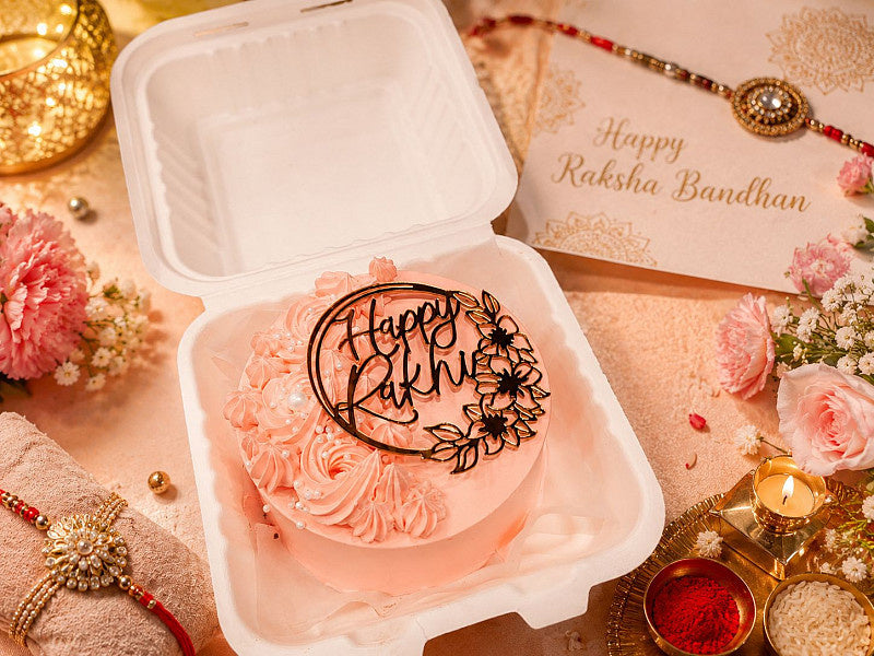 Happy Rakhi Swiss Chocolate Bento Cake With Topper