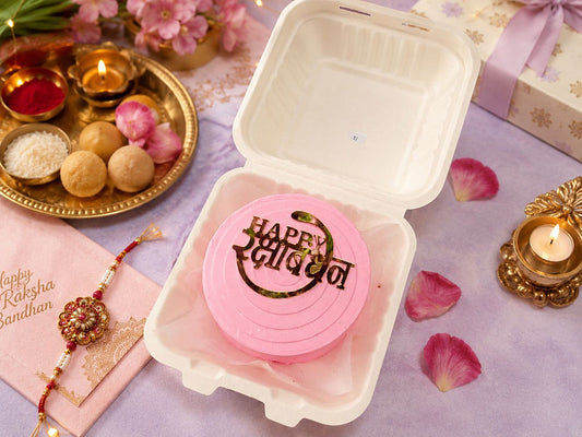 Rakhi Belgian Chocolate Bento Cake With Topper