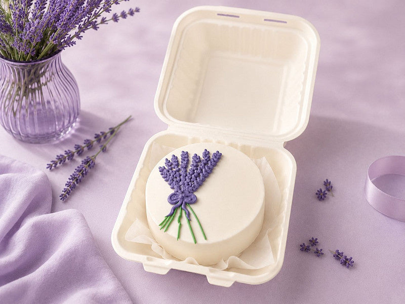Chocolate Hazelnut Lavender Special Bento Cake